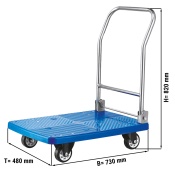 Transport trolley 0,73 - with 1 plastic shelf