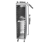 Stainless steel tray trolley - for 16x EN 60 x 40 cm