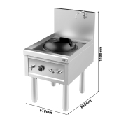 Gas wok stove - with 1 cooking zone - 27,5 kW