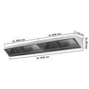 Wall hood 4,0 m - with filter & lamp