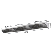 Wall hood 4,2 m - with filter & lamp