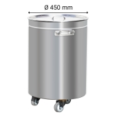 Stainless steel waste container - 100 liters