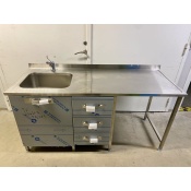 Мойка из нержавеющей стали с ящиками 1700x650x900 мм