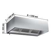 Ventilation hood 1,2 m - with Filter & lamp