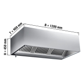 Ventilation hood 1,2 m - with Filter & lamp
