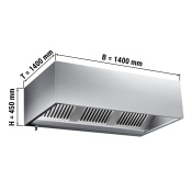 Ventilation hood 1,4 m - with Filter & lamp