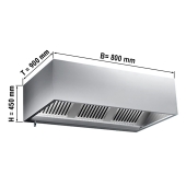Ventilation hood 0,8 m - with Filter & lamp