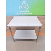 Stainless steel worktable 100x65x90cm, back edge+shelf