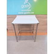 Stainless steel worktable 80x65x90cm, back edge