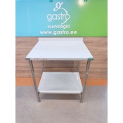 Stainless steel worktable 80x65x90cm, back edge+shelf