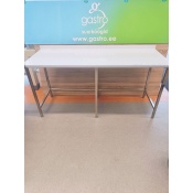 Stainless steel worktable 160x65x90cm, back edge