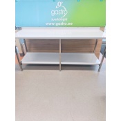 Stainless steel worktable 200x65x90cm, back edge+shelf