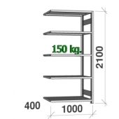 Storage shelf 1000x400x2100mm, additional part