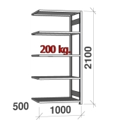 Storage shelf 1000x500x2100mm, additional part