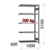 Storage shelf 1000x600x2100mm, additional part