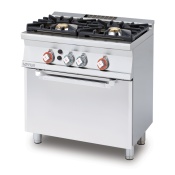 Gas range - N. 2 burners Gas static oven with grill cm. 67x38x34h, temp: 50÷250°C, with 1 grid cm.65x36