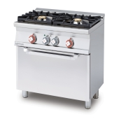 Gas range - N. 2 burners Electric static oven with grill cm. 67x38x34h, temp: 50÷250°C, with 1 grid cm.65x36