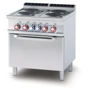 Electric range - N. 4 plates - electric fan oven cm. 55x36x34h, temp: 50÷300°C, with 1 grid cm.53x32,5 GN1/1 (included 1 Head end filler strip mod.TPA-7)