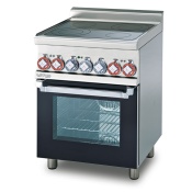 Range threephase - Ceramic, Glass: cm. 58x44 Multifunction oven - Chamber cm. 46x37x35h, temp: 50÷250°C, with 1 grid cm.41x32,5 - Glass door