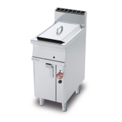 Gas Fryer 13 lts - Bowl cm. 24x35x38h - 1 basket cm. 21x30x12h. Sieve and lid for pan. Drip tray with sieve. Production: 10 kg/h (included both Heads end filler strip)