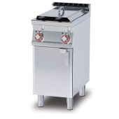 Fryer threephase 8+8 lts - 2 Bowls cm. 14,8x35x32,7h - 2 baskets cm. 12x30x15h. Sieve and lid for pan. 2 drip tray with sieves. Production: 12 kg/h (included 1 Head end filler strip mod.TPA-7)