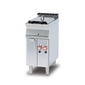 Gas Fryer 8+8 lts - 2 pans cm. 15x35x36h 2 baskets cm. 12x30x15h.  Sieve and lid for pan. 2 drip trays with sieves. Production: 12 kg/h (included 1 Head end filler strip mod.TPA-7)