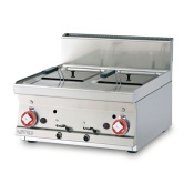 Gas fryer - Tank capacity 8+8 lts. cm. 22x27,5x22h - N. 2 baskets cm. 20x24x9h Production: 16 kg/h