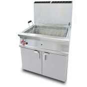 Gas Fryer 45 lts - Bowl cm. 70x38x38h - 1 basket cm. 65x33x17h. Sieve and lid for pan. Drip tray with sieve. Production: 40 kg/h (included both Heads end filler strip)