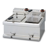 Fryer lts. 8+8 threephase - 2 tanks cm. 22x32,5x20h -  2 baskets cm. 20x27x11h - Production 18 kg/hr