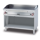 Gas Fry-top smooth griddle, on open cabinet, plate cm.116x51 - 2 cooking areas (included 1 Head end filler strip mod.TPA-7)