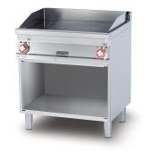 Electric Fry-top smooth griddle, on open cabinet, plate cm.76x51 - 2 cooking areas (included 1 Head end filler strip mod.TPA-7)