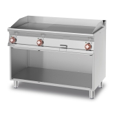 Electric Fry-top 1/3 grooved + 2/3 smooth, on open cabinet, plate cm.116x51 - 3 cooking areas (included 1 Head end filler strip mod.TPA-7)
