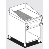 Gas Fry-top 1/2 grooved + 1/2 smooth, on open cabinet, plate cm.56x51 (included 1 Head end filler strip mod.TPA-7)