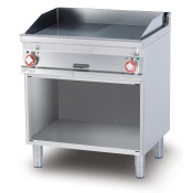 Electric Fry-top 1/2 grooved + 1/2 smooth, on open cabinet, plate cm.76x51 - 2 cooking areas (included 1 Head end filler strip mod.TPA-7)