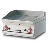 Gas Fry-top 1/2 grooved + 1/2 smooth, plate cm.59,5x45 - 2 cooking areas