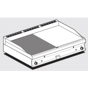 Gas Fry-top 1/2 grooved + 1/2 smooth, plate cm.116x51 - 2 cooking areas (included 1 Head end filler strip mod.TPA-7)