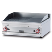 Gas Fry-top 1/2 grooved + 1/2 smooth, plate cm.76x51 - 2 cooking areas (included 1 Head end filler strip mod.TPA-7)