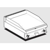 Gas Fry-top smooth griddle, plate cm.59,5x45 - 2 cooking areas