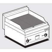 Electric Fry-top grooved griddle, plate cm.55,5x55 - 2 cooking areas