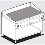 Gas Fry-top grooved griddle, on open cabinet, plate cm.116x51 - 2 cooking areas (included 1 Head end filler strip mod.TPA-7)