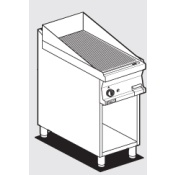 Gas Fry-top grooved griddle, on open cabinet, plate cm.36x51 (included 1 Head end filler strip mod.TPA-7)