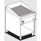 Electric Fry-top grooved griddle, on open cabinet, plate cm.56x51 (included 1 Head end filler strip mod.TPA-7)