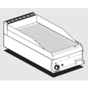 Gas Fry-top grooved griddle, plate cm.39,5x45