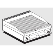 Gas Fry-top grooved griddle, plate cm.79,5x45 - 2 cooking areas