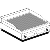 Electric Fry-top grooved griddle, plate cm.76x51 - 2 cooking areas (included 1 Head end filler strip mod.TPA-7)