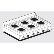 Boiling unit threephase - N. 6 square plates (included 1 Head end filler strip mod.TPA-7)