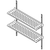 Wall shelf 800×300mm perforated, 2 levels