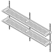 ПОЛКА НАСТЕННАЯ 1600x300 ММ ПЕРФОРИРОВАННАЯ, 2 УРОВНЯ