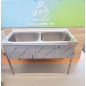 Pre wash table 140x70x90cm, 2 bowls