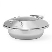 Premium round chafing dish with glass cover 6 l